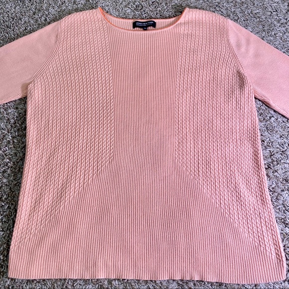 Jones New York Collection Woman Peach Cable Knit Sweater, Women’s size 2X - Picture 4 of 11